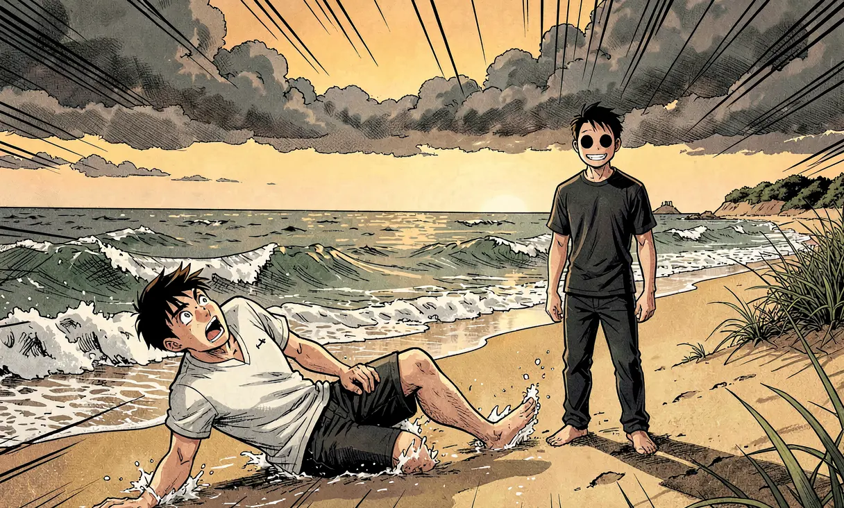 The First Shadow Strike on the Beach